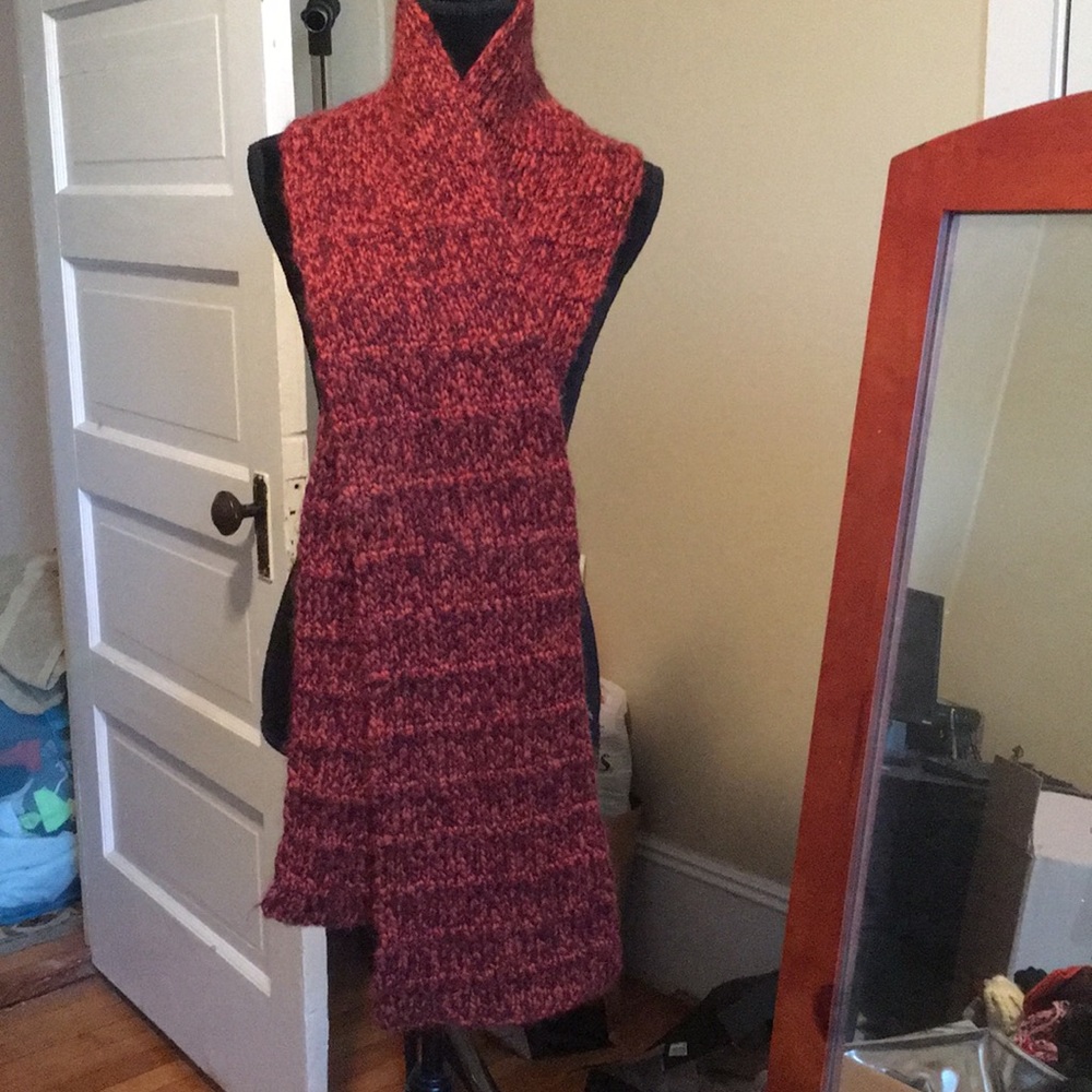 Long handknit wool scarf